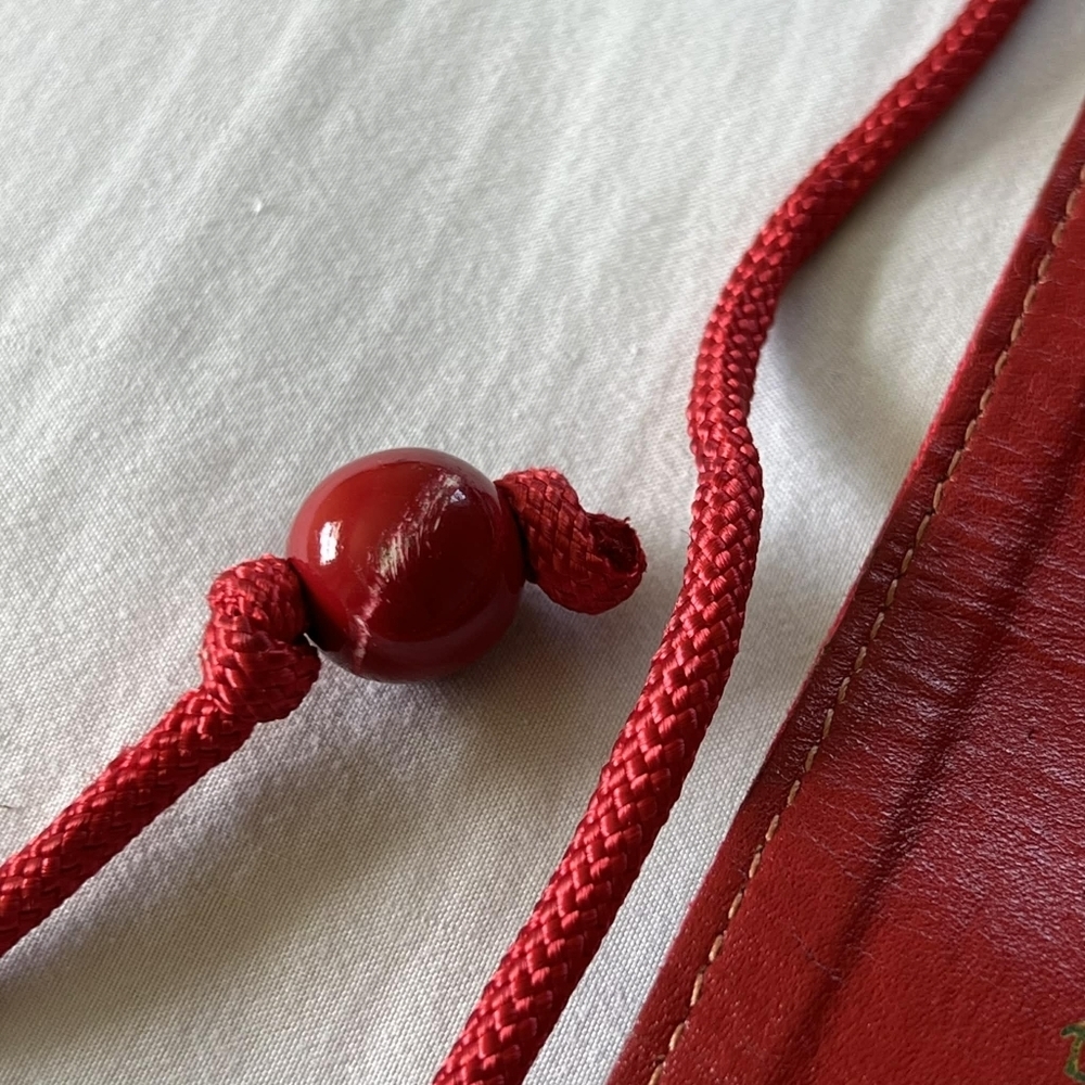 RARE Vintage Yves Saint Laurent 70s Russian Collection Red Tie Waist Belt - Picture 8 of 12